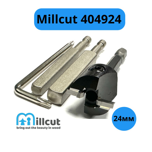 Фреза для ручек и заверток 24 мм хвостовик Hex 1/4 Z2 Millcut 404924