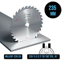 Пильный диск 235*3.2/2.2*30*30T TCG +10° Millcut 235130
