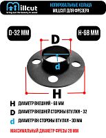 Копировальная втулка для фрезера Макита Makita 32 мм Millcut 6832