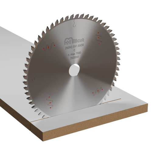 Пильный диск 260х2,5/1,8х30 Z60 ATB 0° Millcut 260060