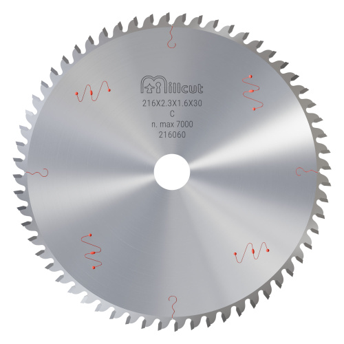 Пильный диск 216х2,3/1,6х30 Z60 ATB 0° Millcut 216060 фото 3