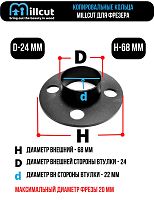 Копировальная втулка для фрезера Макита Makita 24 мм Millcut 6824