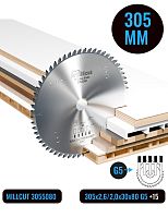 Пильный диск Millcut 3055080 305x2.6/2,0x30 мм 80 зубьев для чистого реза МДФ и пластика